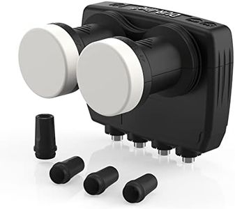 DUR-line 6° Monoblock Quad LNB - Astra 19,2°E + Hotbird 13°E - 4 Teilnehmer & 2 Satelliten (MB6-QS) - Doppel-LNC mit integriertem DiSEqC - Full HD, 4K, 8K, 3D - Wetterfest + Mobilfunk-Abschirmung