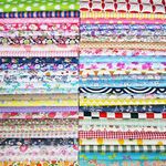 Quilting Fabric Misscrafts 50pcs Cotton Fabric 12 x 12 inches (30 x 30 cm) Squares Bundle Patchwork Pre-Cut Quilt Squares for DIY Sewing Scrapbooking Quilting Dot Pattern