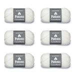 Patons Canadiana Winter White Yarn - 6 Pack of 3.5oz/100g - Acrylic - 4 Medium - 205 Yards - Knitting/Crochet