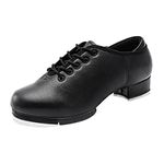 Child Tap Shoes Split Sole Unisex Dance Girls and Boys, Black 1 Little Kid