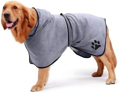 NACOCO Dog Bathrobe Towel Microfiber Pet Drying Robes Moisture Absorbing Towels Coat for Dog and Cat (Grey, M)