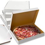 HOT BARGAINS Pack of 100 Pizza Boxes 9" Flat Cardboard Pizza Boxes, Strong Postage Boxes, Takeaway Style Plain White Boxes