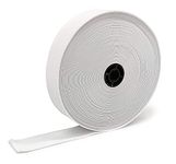 Bobbiny| Braided Elastic Band Black Elastic (0.75 inch 15Meters.White) Cord Heavy Stretch High Elasticity Knit Elastic Band, Ideal for Tailoring Sewing, Fashion Designing, Boutique, Stitching White.