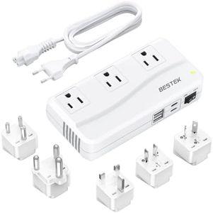 BESTEK 220V to 110V Converter, 300W AC Voltage Converter US to Europe with USB-C (PD20w), Step Down Power Converter for European Travel, (EU/UK/AU/JP/India/South Africa Universal Plug Adapter)
