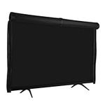 kwmobile TV Cover with Front Flap for 43" TV Cover - Indoor Television Screen Dust Protection - Black