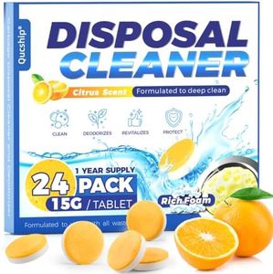 Qucship Powerful XXL Foaming Garbage Disposal Cleaner and Deodorizer Tablets - 24 Pack, Citrus Scent Garbage Disposal Cleaner, Sink Drain Clean for 1 Year Kitchen, House, Home Cleaning Essentials