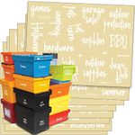 Talented Kitchen 136 Storage Room & Garage Organization Labels. White Script Preprinted Labels. Water Resistant Black on Clear Stickers. Organization System Labels for Bins & Boxes Holiday & Essential