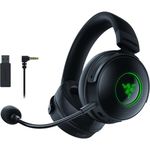 Razer Kraken V3 Pro HyperSense Wireless Gaming Headset w/Haptic Technology: Triforce Titanium 50mm Drivers - THX Spatial Audio - Hyperspeed Wireless - Hybrid Fabric & Leatherette Memory Foam Cushions