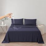 Waterproof Bed Cover for Dog and Cats,Pet Hair Resistant Bed Sheet Cover, Protective Bed Liner Cover with 100% Waterproof Breathable Thin Fabric (Queen 78 * 90 inch, Navy Blue)