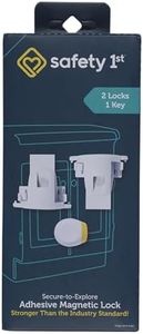 Safety 1ˢᵗ® Secure-to-Explore Adhesive Magnetic Locks, 2 Locks and 1 Key, White