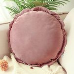 Peach Cuddle Round Couch Throw Cushion Pillow for Living Room Décor (Pack of 1, 45x45 cm, Dusty Rose) Couch Cushions, Bedroom décor, kidsroom décor, Patio Cushion, Floor Cushion