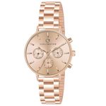 Carlington Stainless Steel Women Iconic Analog Ladies Watch With Premium Linked Strap - Ct 2039 Rose Gold