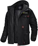 MAGCOMSEN Winter Coats for Mens Military Parka Jacket Fleece Lined Winter Cargo Jackets Black L