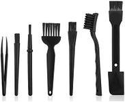 Keyboard Brush, Small Portable Cleaning Brush Kit for Computer PC Keyboard Laptop Electronics Camera Anti Static Brushes (Black, Set of 7)