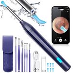 Ear Wax Removal Tool, 1920P HD Ear Wax Removal with Camera, Soft Silicone Ear Scoop for Ear Cleaning, 6 LED Lights, Compatible with iPhone, iPad, and Android(Purple)