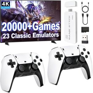 SCRIMEMO Console de Jeux Retro, Console Rétro Gaming Plug & Play TV - Game Stick HDMI avec 20.000+ Jeux Vidéo, 2 Manettes Sans Fil, Console de Jeux pour Famille (TOP+)