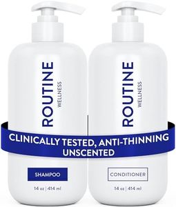Routine Wellness Anti-Thinning Shampoo and Conditioner Set for Thinning Hair - Biotin DHT Blocker Women & Men - Color Safe Shampoo for Hair Loss & Healthier Growth - Unscented (Pack of 2)