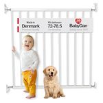 BabyDan Aarhus, 72-78.5 cm, Basic Stair Gate/Baby Gate/Safety Gate, Metal, White, Made in Denmark - (Pet Gate/Dog gate)