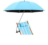 NBtoUS Beach Umbrella, 360 ° Chair umbrella with clamp, UPF50+ Beach Chair with Umbrella, Sunshade for Beach, Sand(Light Blue, Not Include Chair)