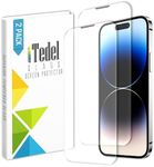 iTedel 2 Pack iPhone 14 Pro Max Screen Protector Full Coverage Screen Saver Easy Installation Tempered Glass Anti Scratch, Anti Fingerprint, and Speaker Dust Protection