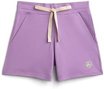 MON CHOU Women’s 100% Organic Peruvian Pima Cotton Shorts – 4" Inseam, Relaxed Fit, Elastic Drawstring Waist – Loungewear (Crocus Petal, X-Small)