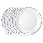 Corelle 6-Piece 10.25" Dinner Round Plates, Vitrelle Triple Layer Glass, Lightweight Round Plates, Large Round Plates, Chip and Scratch Resistant, Microwave and Dishwasher Safe, Caspian