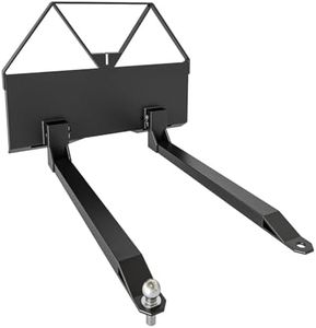 Heavy Duty Pallet Forks 2600 lbs Capacity, 46” Quick Attach Skid Steer Attachment with Trailer Hitch Ball for Tractors Loaders, Fork Frame for Lifting, Moving, Towing