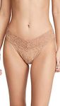 Hanky Panky Women's Signature Lace Original Rise Thong, Suntan, Tan, One Size