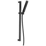 Delta Faucet Single-Spray H2Okinetic Slide Bar Hand Held Shower with Hose, Black Handheld Shower Head, Slide Bar Hand Shower, Handheld Shower, Detachable Shower Head, Matte Black 51567-BL