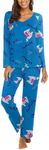 Ekouaer Women's Pajama Set Long Sleeve Pj Sets Two Piece Loungewear Soft Pajama Top and Pants Pjs Sleepwear