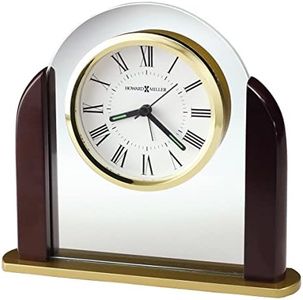 Howard Miller Derrick Table Clock 645-602 – Modern Glass Arch Home Decor with Quartz Alarm Movement
