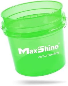 Maxshine 3.5 Gallon Detailing Bucket - Car Wash Bucket for Scratch-Free Washing, Garage Storage & Detailing Tools – Holds Soap, Foam Cannon, Microfiber Towels & More - Green