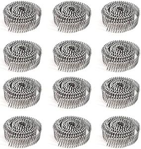 BHTOP 3600 Count Siding Nails, 15-Degree 1-3/4 Inch *.092 Wire Collated Coil Ring Shank Nails, Full Round Head Hot-Dipped Galvanized Siding Nailer Attachment Replacement Parts