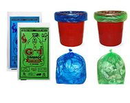 G 1 Medium Disposable Garbage/Dustbin/Trash Bags and Covers For Home Kitchen Office Malls Hotels Hospitals | Bags for Wet and Dry Waste | 90 Pcs Blue and 90 pcs Green | 3 Packs Each | Total 6 Packs