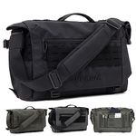 VEAGIA Messenger bags Laptop bag Briefcase Molle system Tactical style Detachable shoulder strap Shoulder Bags(16.5x11x4.5in,Jet black)