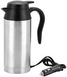 Diyeeni Electric Car Kettle, 750 ml 24 V Stainless Steel Portable Travel Kettle, Tankless Water Heater Bottle with Cigarette Lighter Plug, for Tea Coffee Instant Noodles