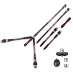 SHARROW Archery Detachable Bow Stabilizer Rod Combo 30" Carbon Stabilizer System Balance Bar Stabilizer Extension Pole for Compound Recurve Bow (Red)