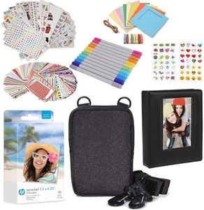 HP Sprocket 3.5 x 4.25” Zink Photo Paper - Kit: 50 Pack Zink Paper, Case, Photo Album, Markers, Sticker sets