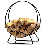 DOEWORKS 30 Inches Medium Round Steel Firewood Racks Heavy Duty Holder Log Rack Hoop