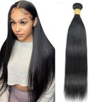 AUTTO Hair Unprocessed Peruvian Virgin Hair Straight Hair One Bundle 14inch Cheap Virgin Human Hair Extension Weft Natural Black Color (100+/-5g)/Bundle Can be Dyed and Bleached