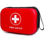 PUMIER First Aid Kit (259pcs) - Small Waterproof Hard Lightweight Bag - Mini Emergency Medical Kit - First Aid Kit for Car, Home, Travel, Camping, College Dorm, Businesses, Office, Boat, Hiking