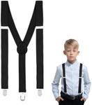 Crahalen Suspenders for Boys,Black Suspenders,Suspenders for Kids,Boys Suspenders,Toddler Suspenders,Suspenders for Kids,50s Outfit for Boys,Old Man Costume for Kids,Halloween Suspenders for Kids