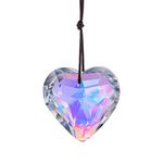 Crystal Heart Prism Sun Catcher,Glass Rainbow Suncatcher for Windows,Hanging Ornament Pendant 50mm