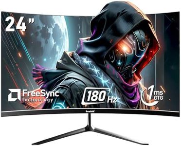 Gawfolk Gaming Monitor 24 Inch Curved 180Hz, PC Screen Full HD 1080P, 2800R Frameless Curved Computer Screen with FreeSync, Eye-Care Technology, HDMI, DP, VESA 75x75