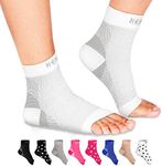 NEWZILL Plantar Fasciitis Socks with Arch Support, Best 24/7 Foot Care Compression Sleeve, Eases Swelling & Heel Spurs, Ankle Brace Support, Increases Circulation (L/XL, White)