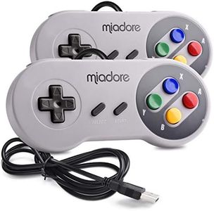 2 Pack USB Controller for SNES Retro Gaming, miadore SNES USB Classic Gamepad Joypad Gamestick for Windows PC MAC Linux Retropie Raspberry Pi 3