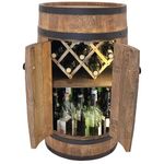 weeco - Barrel LED with Door and Wine Holder - Wine Rack. Barrel Home Bar Wine Rack 80 x 50 cm. Rustic Decorative Bar Cabinet Wine Stand. Draught Beer, Whisky Bar. Bottle Stand Bar Cabinet (Dark