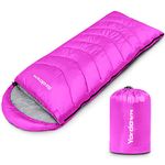 Yordawn Sleeping Bags for Adults Kids, Lightweight Sleeping Bag 3 Season Winter Summer Compact Single Sleepingbag for Camping Hiking Outdoor Travel Waterproof Envelope Sleep Bag, Pink Rose