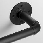 TEAKMAMA 1 Inch Black Curtain Rods for Windows 120 to 170 Inches(10-14ft), Blackout Wrap Around Curtain Rod,Indoor and Outdoor Curtain Rods,Heavy Duty Curtain Rods, Industrial Curtain Rod,32"-168"