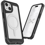 Ghostek Atomic Slim iPhone 15 Case, Compatible with MagSafe Accessories, Aluminum Metal Bumper, Shockproof Drop Protection (6.1 Inch, Black)